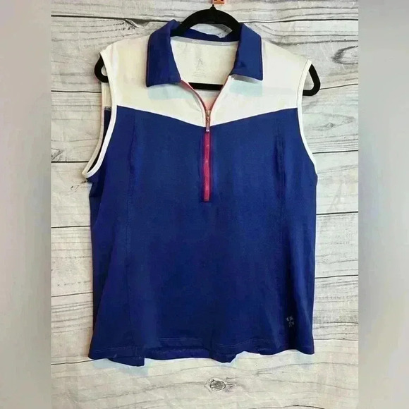Jofit sleeveless zip up collared tank top - Picture 1 of 8